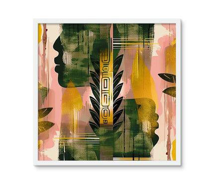 Echos of Duality Golden Pink Reflection Framed Photo Tile