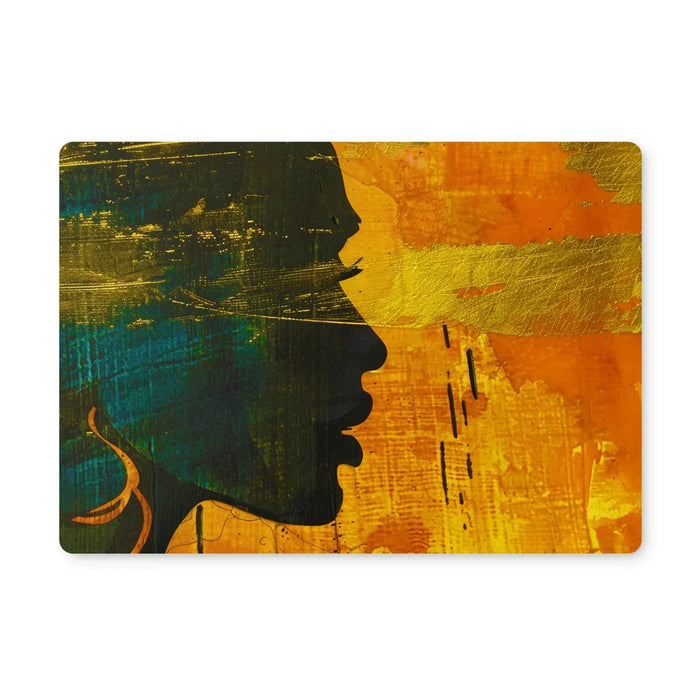 Golden Afrocentric Silhouette Placemat