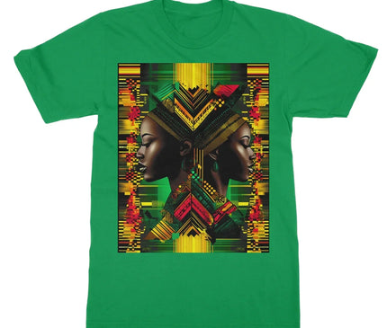 African Print Red Green Yellow Twin Energy  Softstyle T-Shirt - D'Sare