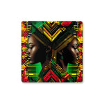 African Print Red Green Yellow Twin Energy  Coaster - D'Sare