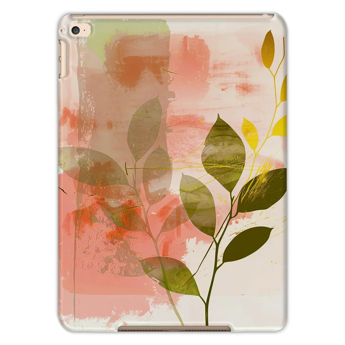 Peach Golden Leafy Escape Tablet Cases by Prodigi