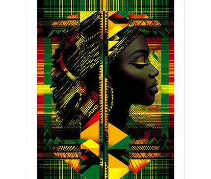 Abstract Red and Green Black Queen Fusion Sticker