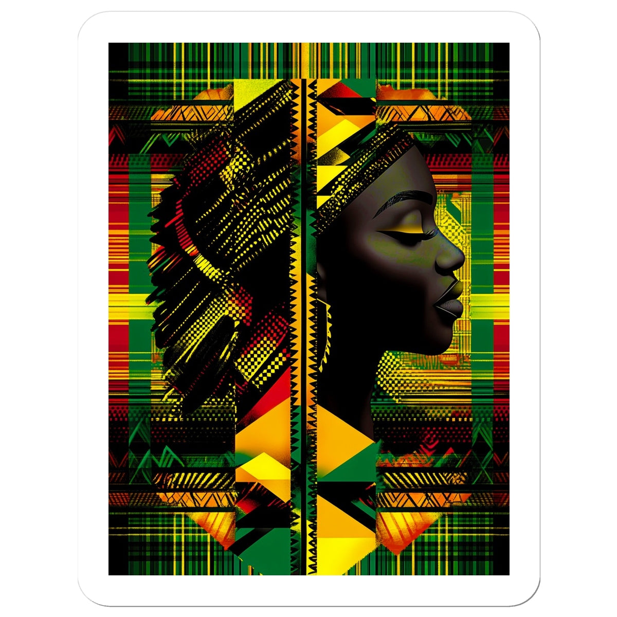 Abstract Red and Green Black Queen Fusion Sticker