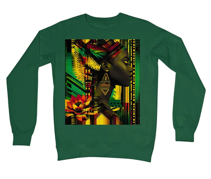 African Print Empress  Crew Neck Sweatshirt - D'Sare
