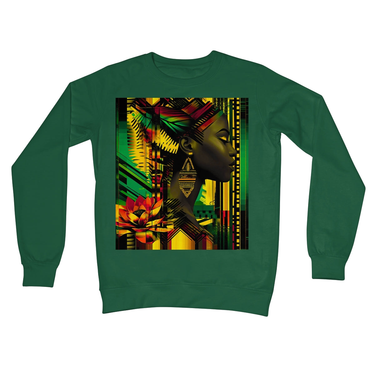 African Print Empress  Crew Neck Sweatshirt - D'Sare