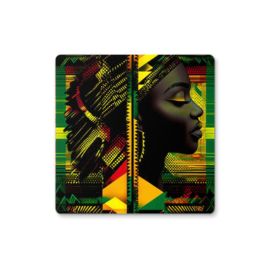 Abstract Red and Green Black Queen Fusion Coaster