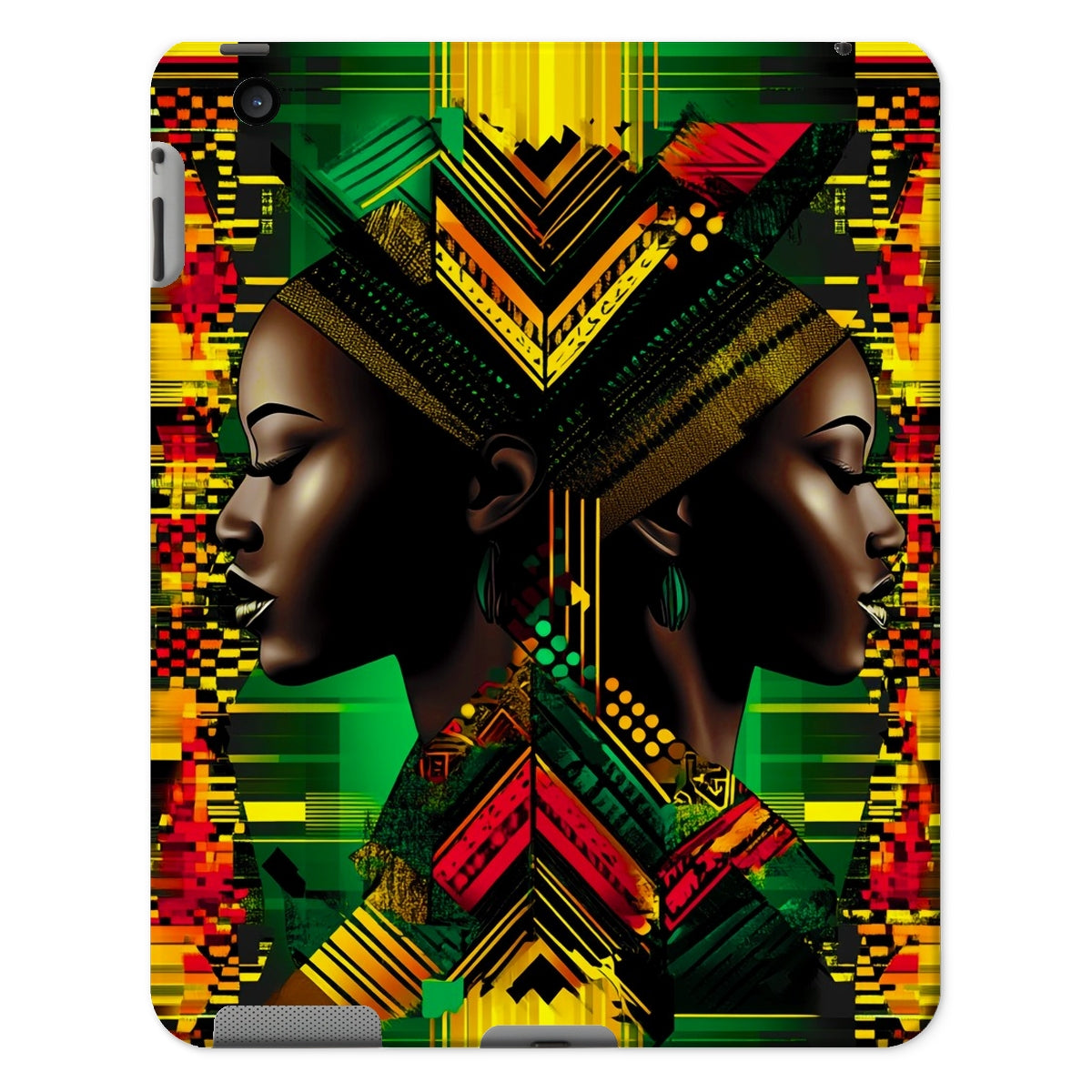 African Print Red Green Yellow Twin Energy  Tablet Cases - D'Sare