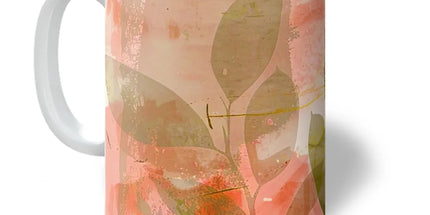 Peach Golden Leafy Escape 06 Mug by Prodigi