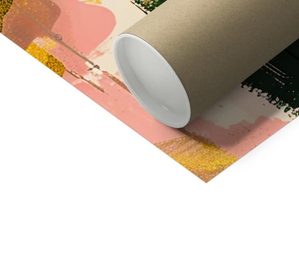 Echos of Duality Golden Pink Reflection Photo Art Print