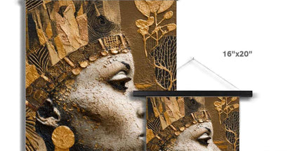 Afrocentric Golden Empress Fine Art Print with Hanger by Prodigi