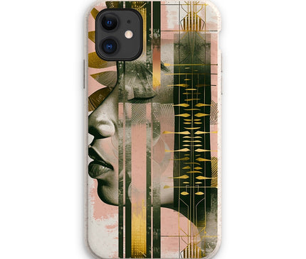 Peach and Gold Abstract Eco Phone Case