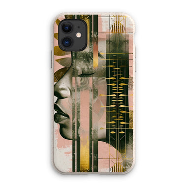 Echoes of Life: Afrocentric Meditation Peach and Gold Abstract Art Eclectic  Eco Phone Case