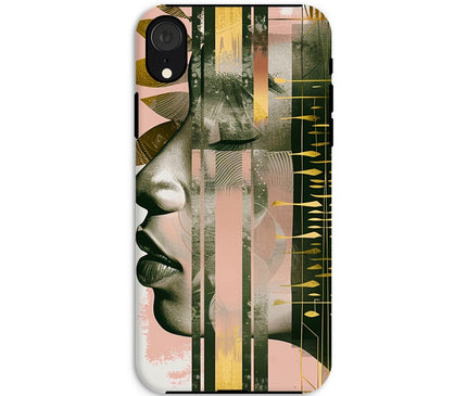 Peach and Gold Abstract Tough Phone Case