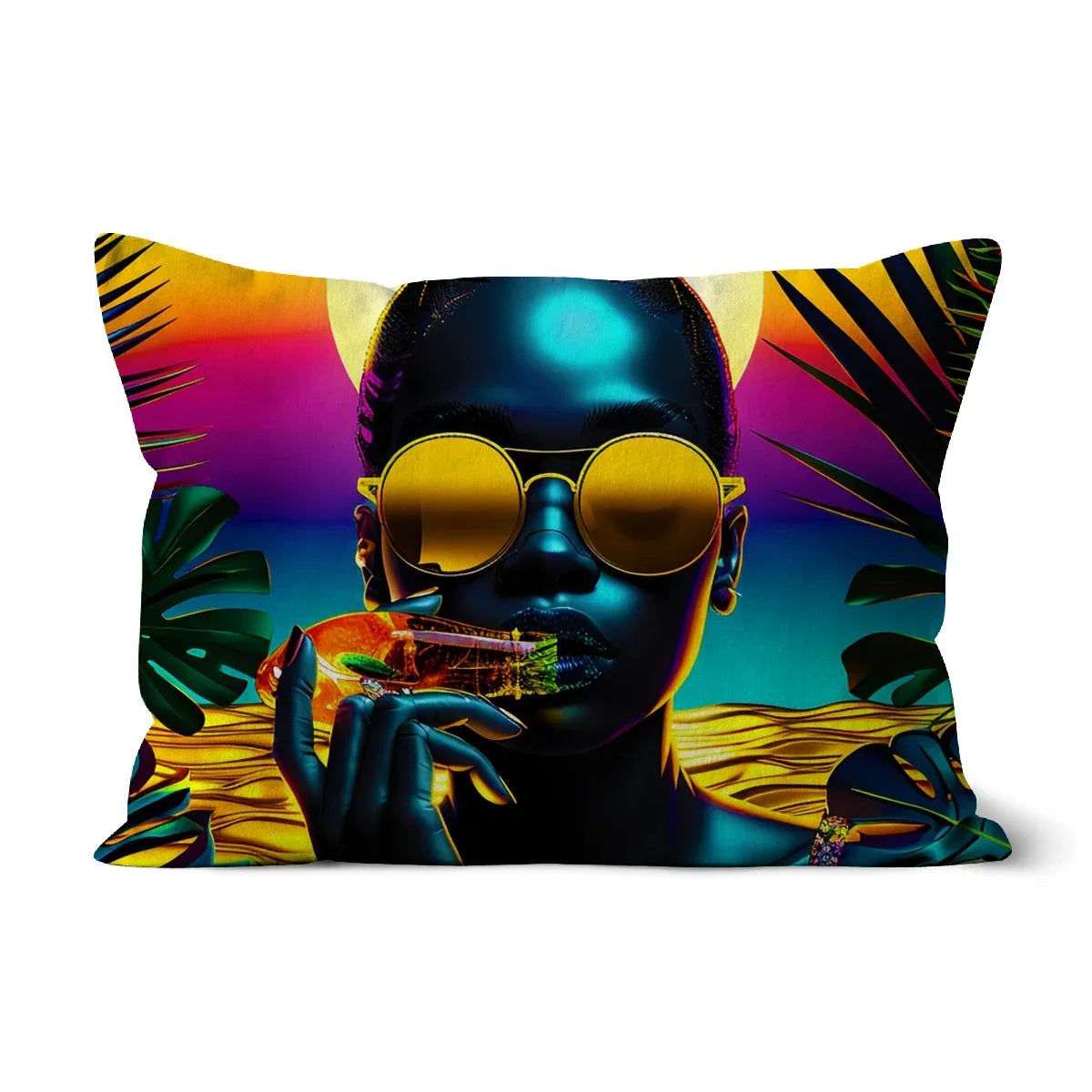 Tropical Sunset Dreams : Neon Vibes  Cushion - D'Sare