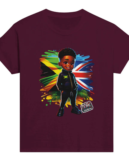Jamaican Flag & Great Britain Flag Cultural Day Harmony: Classic Kids Crewneck T-shirt by D'Sare