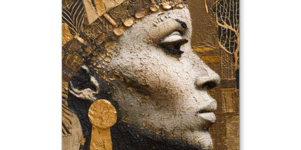 Afrocentric Golden Empress Coaster With Glossy Finish And Cork Backing