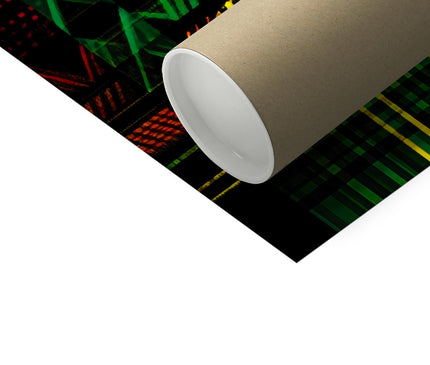 Abstract Red and Green Black Queen Fusion Hahnemühle Photo Rag Print