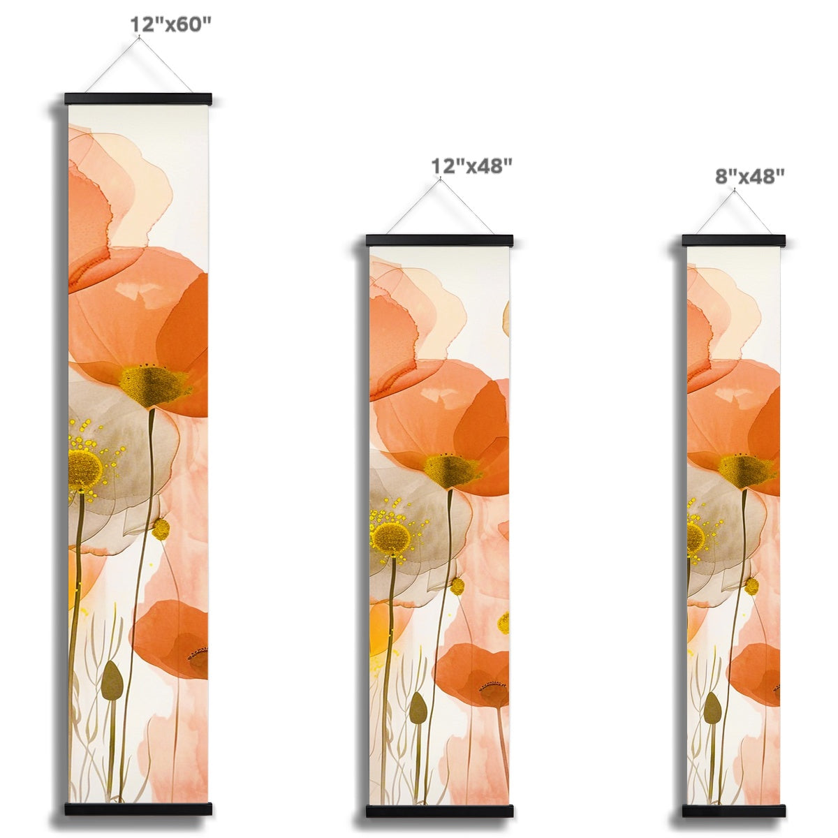 Poppy Echoes Golden Peach Escape Eclectic Art 06 Wall Height Chart - D'Sare