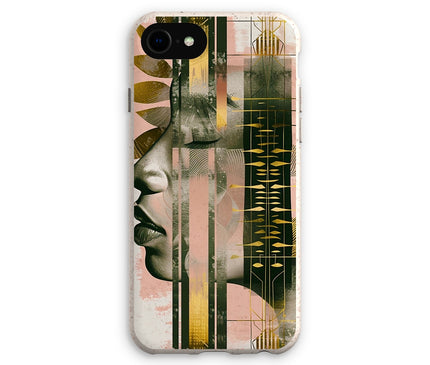 Peach and Gold Abstract Eco Phone Case