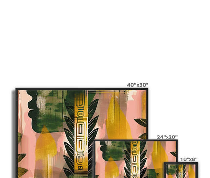 Echos of Duality Golden Pink Reflection Framed Canvas