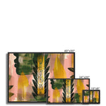 Echos of Duality Golden Pink Reflection Framed Canvas