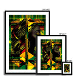 Abstract Red and Green Black Queen Fusion Framed & Mounted Print