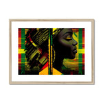 Abstract Red and Green Black Queen Fusion Framed & Mounted Print