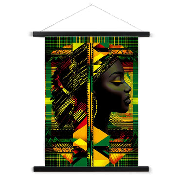 Abstract Red and Green Black Queen Fusion Fine Art Print with Hanger