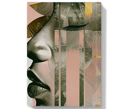 Echoes of Life: Afrocentric Meditation Peach and Gold Abstract Art Eclectic  Hardback Journal