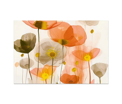 Poppy Echoes Golden Peach Escape  Hahnemühle German Etching Print - D'Sare