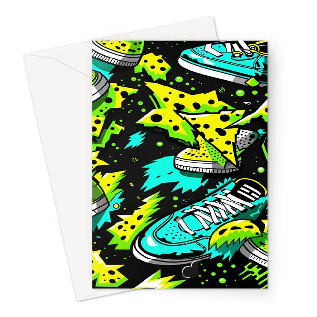 Electric Kicks Art: Urban Pop Art  Explosion, Graffiti  Greeting Card - D'Sare