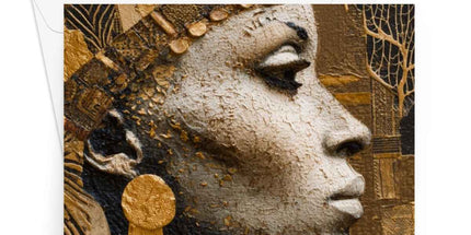 Afrocentric Golden Empress Greeting Card by Prodigi
