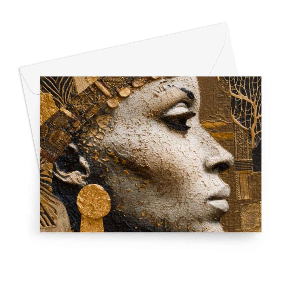 Afrocentric Golden Empress Greeting Card 330GSM Fedrigoni
