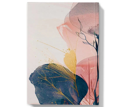 Peachy Blue Golden Flora Escape  Hardback Journal - D'Sare