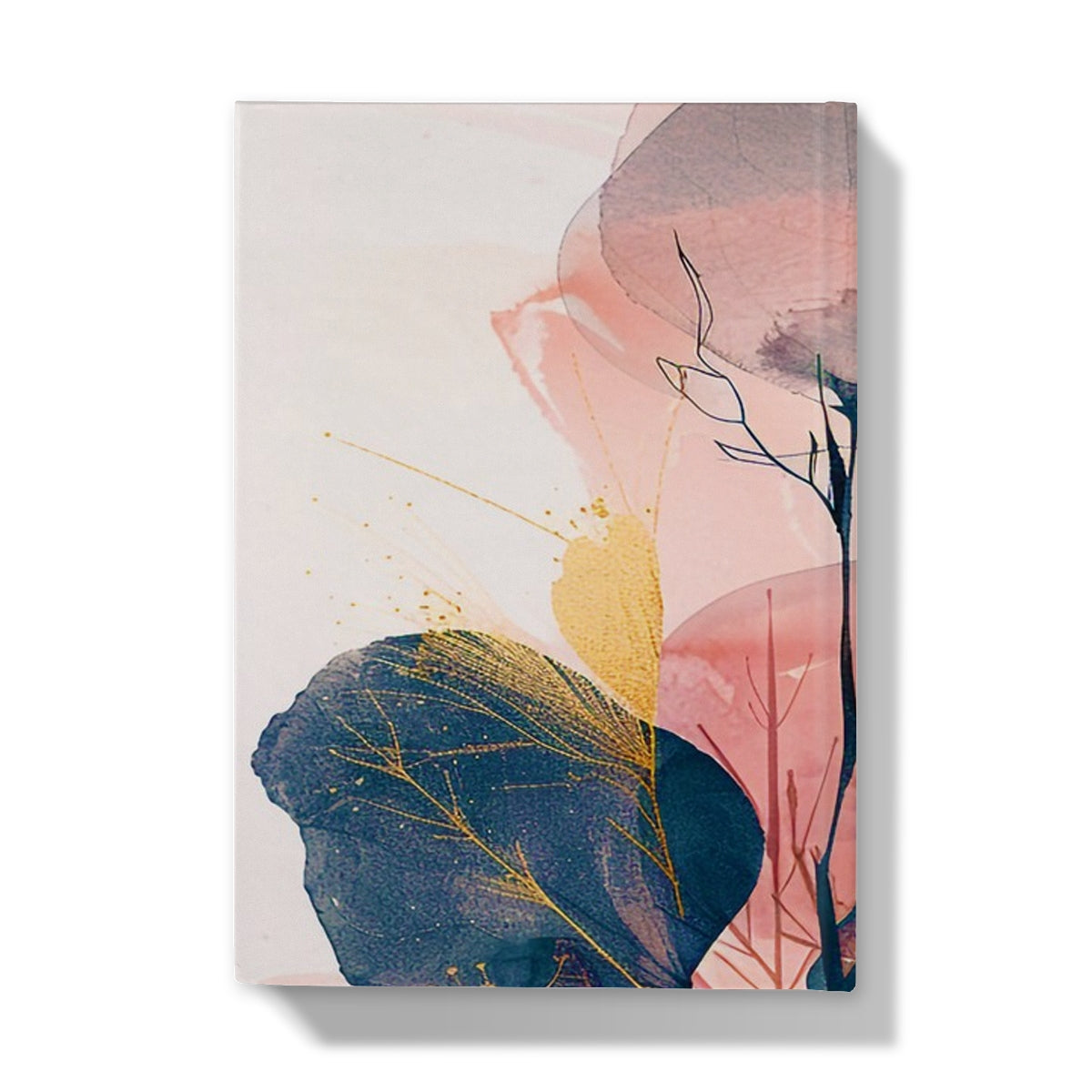 Peachy Blue Golden Flora Escape  Hardback Journal - D'Sare