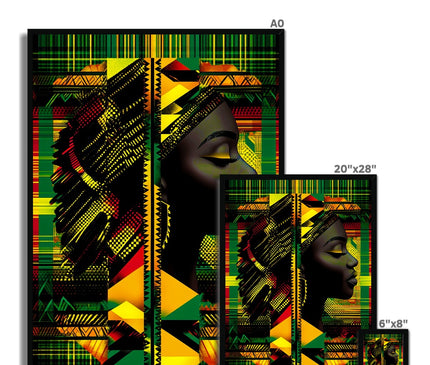 Abstract Red and Green Black Queen Fusion Framed Print