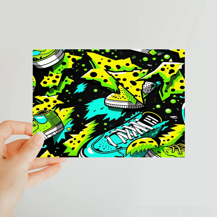 Electric Kicks Art: Urban Pop Art  Explosion, Graffiti  Classic Postcard