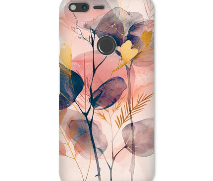 Peachy Blue Golden Flora Escape  Snap Phone Case - D'Sare