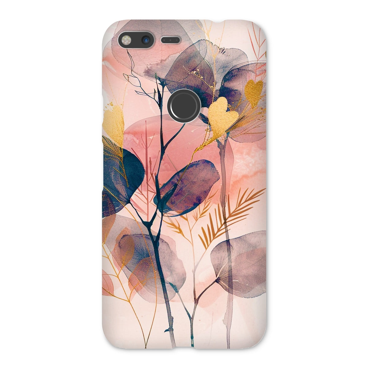 Peachy Blue Golden Flora Escape  Snap Phone Case - D'Sare