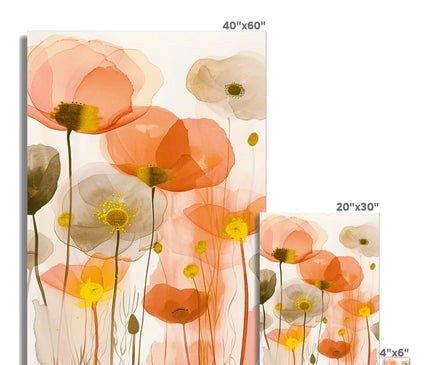 Poppy Echoes Golden Peach Escape  Hahnemühle German Etching Print - D'Sare