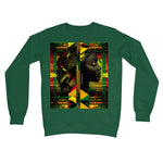 Abstract Red and Green Black Queen Fusion Crew Neck Sweatshirt