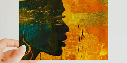 Golden Afrocentric Silhouette Classic Postcard by Prodigi