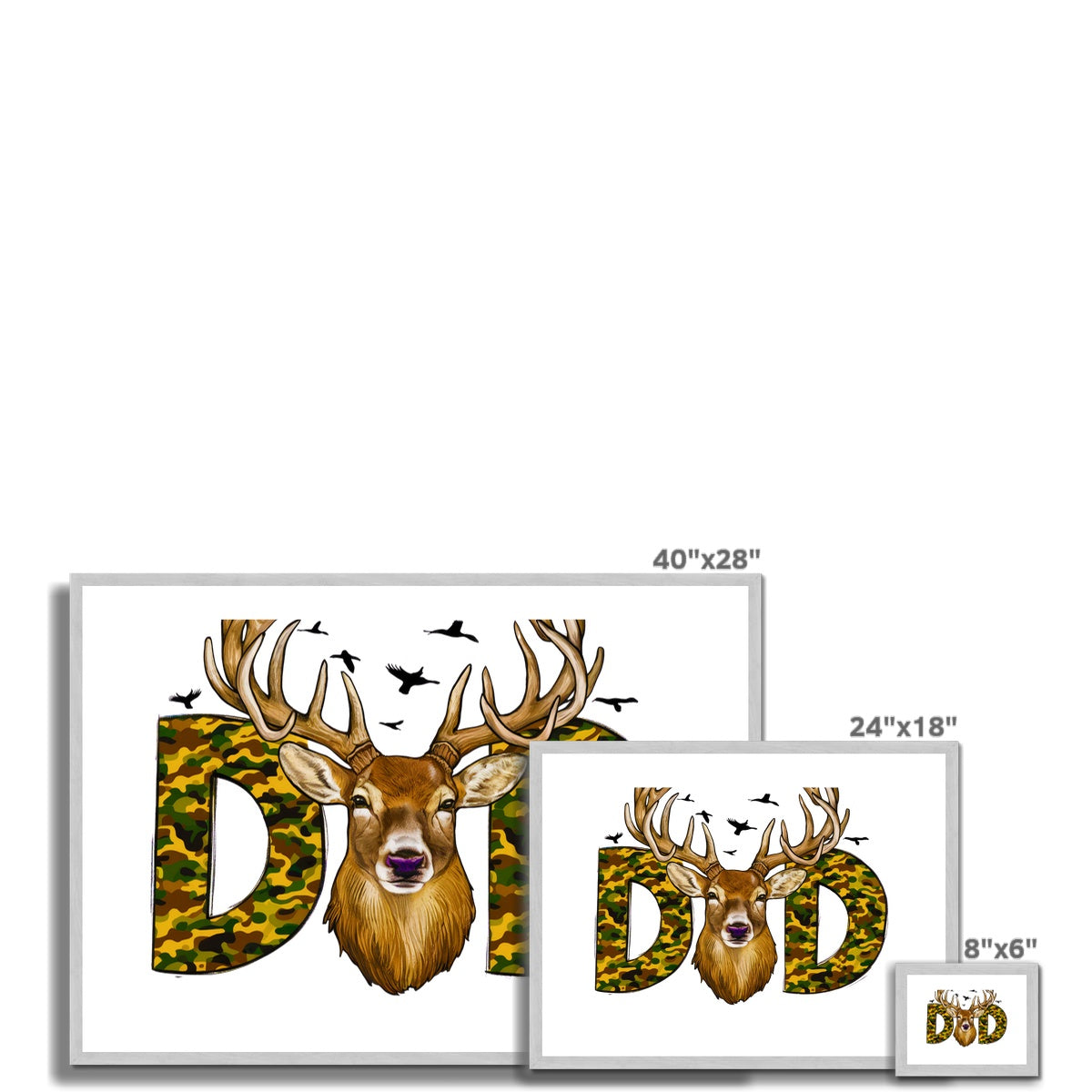 DAD Deer Antique Framed & Mounted Print - D'Sare