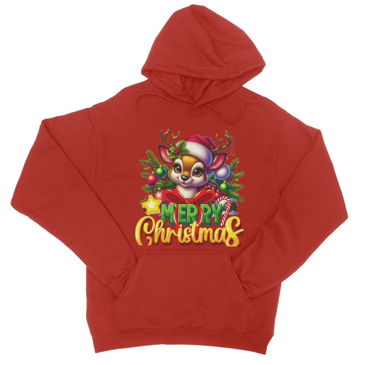 Reindeer Merry Christmas  College Hoodie