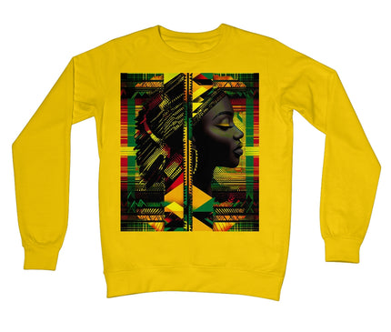 Abstract Red and Green Black Queen Fusion Crew Neck Sweatshirt