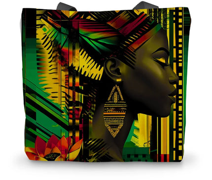 African Print Empress  Canvas Tote Bag - D'Sare