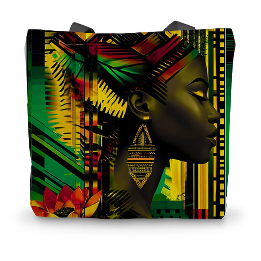 African Print Empress  Canvas Tote Bag - D'Sare