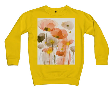 Poppy Echoes Golden Peach Escape  Kids Sweatshirt - D'Sare