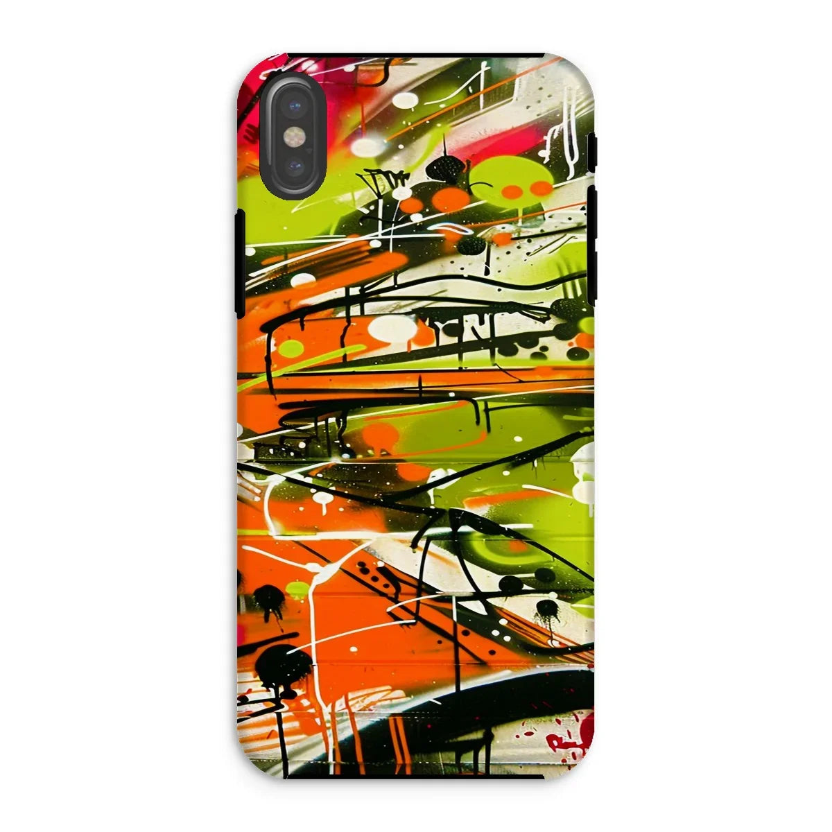 Neon Splatter Symphony: Urban Graffiti Art Tough Phone Case - D'Sare
