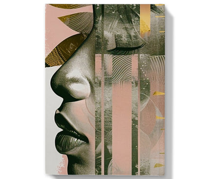 Echoes of Life: Afrocentric Meditation Peach and Gold Abstract Art Eclectic  Hardback Journal